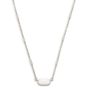Kendra Scott Fern Pendant Necklace for Women(BRIGHT SILVER – WHITE GOLD METAL)