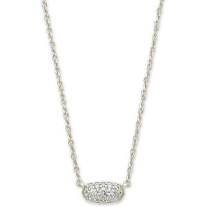 Kendra Scott Grayson Crystal Pendant Necklace, Fashion Jewelry for Women(RHODIUM – WHITE CUBIC ZIRCONIA)