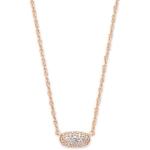 Kendra Scott Grayson Crystal Pendant Necklace, Fashion Jewelry for Women(ROSE GOLD – WHITE CUBIC ZIRCONIA)