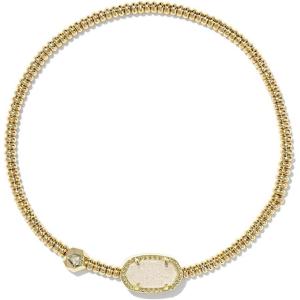 Kendra Scott Grayson Crystal Stretch Bracelet, Fashion Jewelry for Women(GOLD – IRIDESCENT DRUSY)