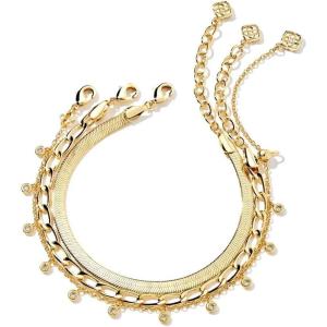 Kendra Scott Kassie Set of 3 Chain Bracelets, Fashion Jewelry for Women(GOLD)