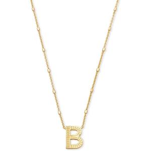 Kendra Scott Letters A-Z Pendant Necklace for Women, Fashion Jewelry, 14k Gold-Plated Brass(Letter B)
