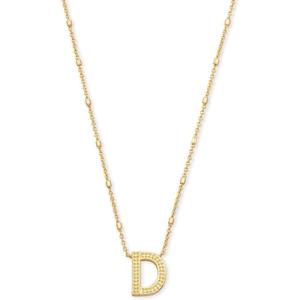Kendra Scott Letters A-Z Pendant Necklace for Women, Fashion Jewelry, 14k Gold-Plated Brass(Letter D)