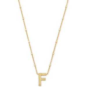 Kendra Scott Letters A-Z Pendant Necklace for Women, Fashion Jewelry, 14k Gold-Plated Brass(Letter F)