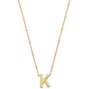Kendra Scott Letters A-Z Pendant Necklace for Women, Fashion Jewelry, 14k Gold-Plated Brass(Letter K)