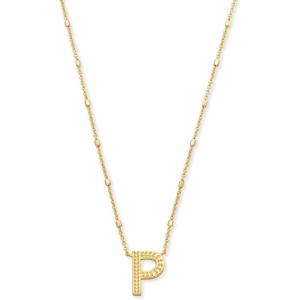 Kendra Scott Letters A-Z Pendant Necklace for Women, Fashion Jewelry, 14k Gold-Plated Brass(Letter P)