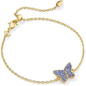 Kendra Scott Lillia Crystal Delicate Bracelet, Fashion Jewelry for Women(GOLD – BLUE CRYSTAL)