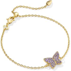 Kendra Scott Lillia Crystal Delicate Bracelet, Fashion Jewelry for Women(GOLD – VIOLET CRYSTAL)