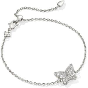 Kendra Scott Lillia Crystal Delicate Bracelet, Fashion Jewelry for Women(RHODIUM – WHITE CRYSTAL)