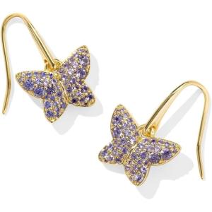 Kendra Scott Lillia Crystal Drop Earrings, Fashion Jewelry for Women(GOLD – VIOLET CRYSTAL)