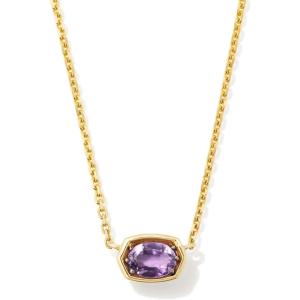 Kendra Scott Marisa 18k Yellow Gold Oval Solitaire Pendant Necklace(AMETHYST)