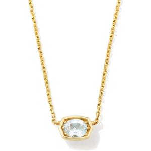 Kendra Scott Marisa 18k Yellow Gold Oval Solitaire Pendant Necklace(AQUAMARINE)