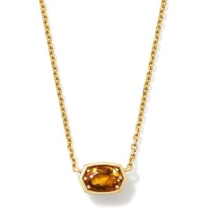 Kendra Scott Marisa 18k Yellow Gold Oval Solitaire Pendant Necklace(GOLDEN CITRINE)
