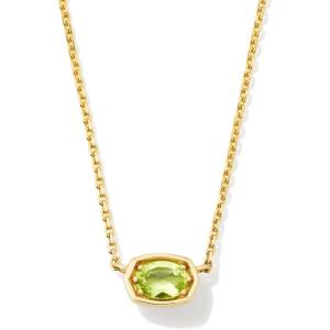 Kendra Scott Marisa 18k Yellow Gold Oval Solitaire Pendant Necklace(PERIDOT)