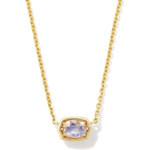 Kendra Scott Marisa 18k Yellow Gold Oval Solitaire Pendant Necklace(RAINBOW MOONSTONE)