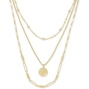 Kendra Scott Medallion Triple Strand Necklace, Fashion Jewelry for Women(GOLD)