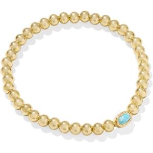 Kendra Scott Mini Elaina Stretch Bracelet(GOLD – LIGHT TEAL KYOCERA OPAL)