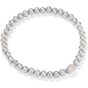 Kendra Scott Mini Elaina Stretch Bracelet(RHODIUM-IRIDESCENT DRUSY)