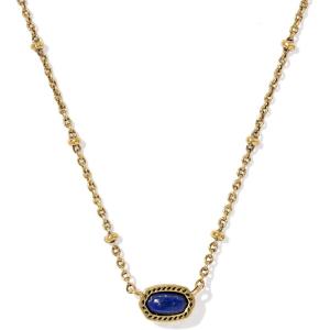 Kendra Scott Mini Elisa 14k Gold-Plated Satellite Short Pendant Necklace, Fashion Jewelry for Women(GOLD – BLUE LAPIS)