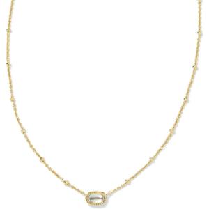 Kendra Scott Mini Elisa 14k Gold-Plated Satellite Short Pendant Necklace, Fashion Jewelry for Women(GOLD – DICHROIC GLASS)