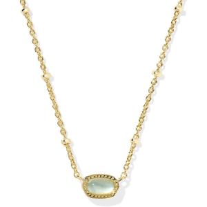 Kendra Scott Mini Elisa 14k Gold-Plated Satellite Short Pendant Necklace, Fashion Jewelry for Women(GOLD – LIGHT BLUE ILLUSION)