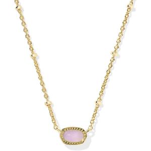 Kendra Scott Mini Elisa 14k Gold-Plated Satellite Short Pendant Necklace, Fashion Jewelry for Women(GOLD – PURPLE AMETHYST)