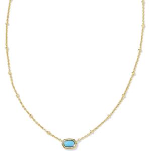 Kendra Scott Mini Elisa 14k Gold-Plated Satellite Short Pendant Necklace, Fashion Jewelry for Women(GOLD – TURQUOISE)