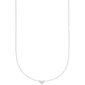 Kendra Scott White Diamond Heart Pendant Necklace in 14k Gold, Fine Jewelry for Women(14K WHITE GOLD – CRYSTAL CLEAR DIAMOND)