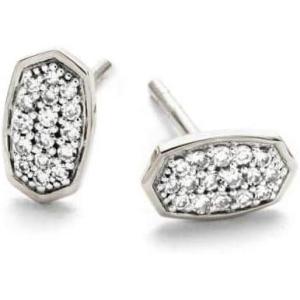 Kendra Scott White Diamond Marisa Stud Earrings in 14k Gold, Fine Jewelry for Women(14K WHITE GOLD – CRYSTAL CLEAR DIAMOND)