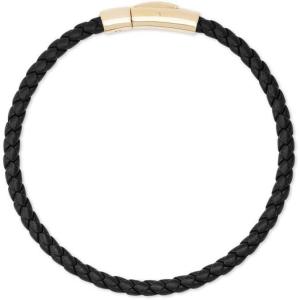 Kendra Scott Evans Corded Bracelet in 18K Gold Vermeil, Fine Jewelry for Men, 18K Gold Vermeil Black Leather