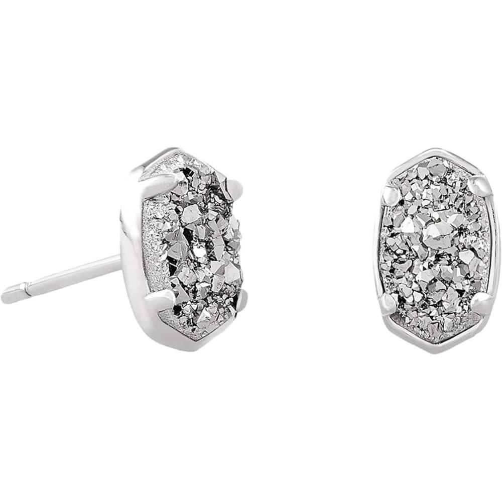 imageKendra Scott Emilie Stud Earrings for Women Fashion JewelryRHODIUM  PLATINUM DRUSY