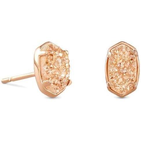 imageKendra Scott Emilie Stud Earrings for Women Fashion JewelryROSE GOLD  SAND DRUSY