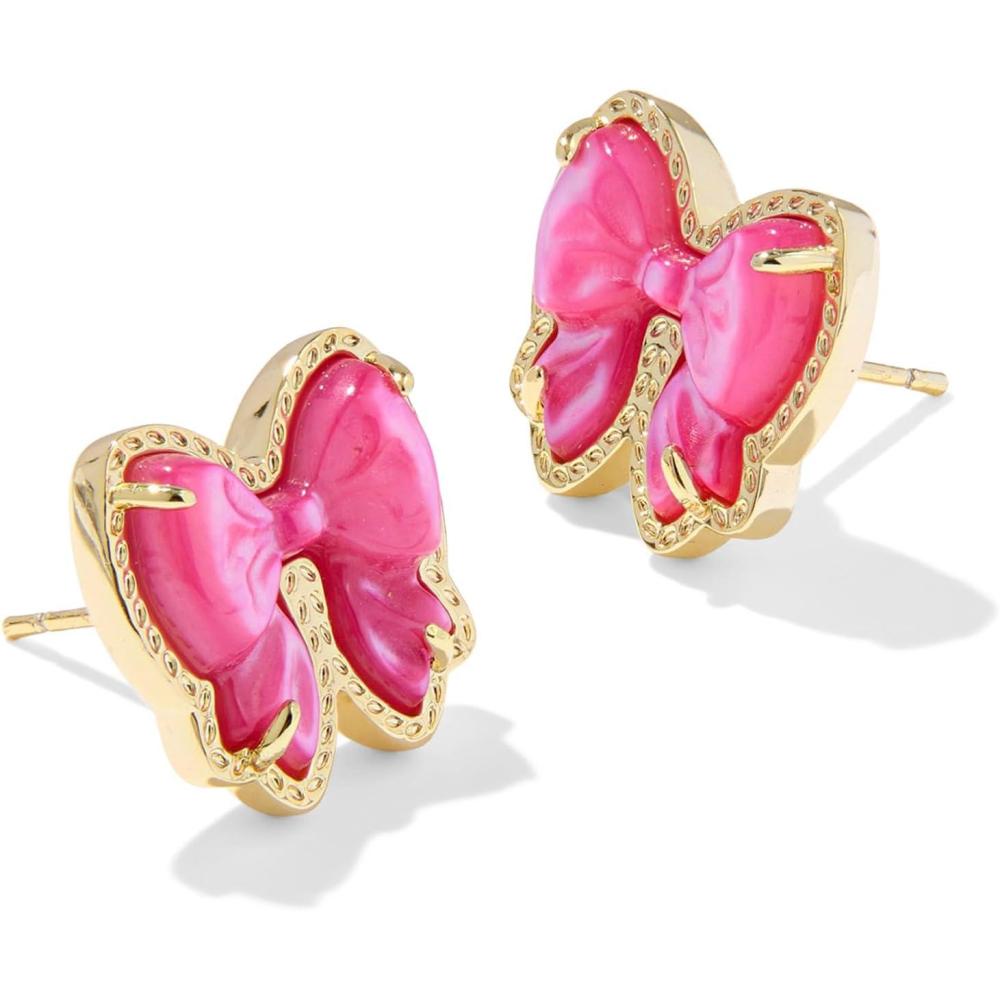 imageKendra Scott Haley Bow Stud Earrings Fashion Jewelry for WomenGold Rose Violet Mother Of Pearl