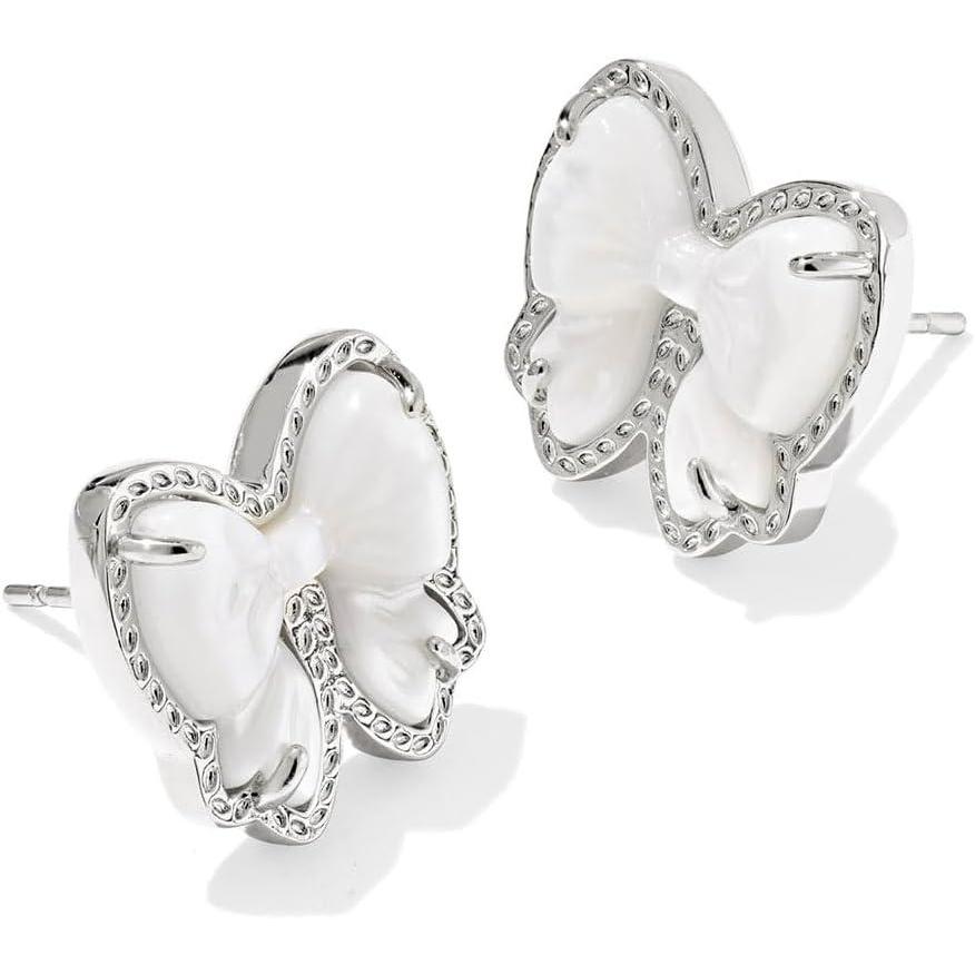 imageKendra Scott Haley Bow Stud Earrings Fashion Jewelry for WomenRHODIUM  IVORY MOTHER OF PEARL