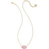 Kendra Scott Elisa Oval Pendant Necklace in Red White and Blue Star Illusion and Gold(BLUSH IVORY MOP)