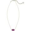 Kendra Scott Elisa Oval Pendant Necklace in Red White and Blue Star Illusion and Gold(GOLD – PURPLE JADE)