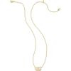 Kendra Scott® Grayson Stone Pendant Necklace – Brass Construction – 14K Gold Plating – Lobster Clasp(GOLD – IRIDESCENT DRUSY)