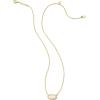 Kendra Scott® Grayson Stone Pendant Necklace – Brass Construction – 14K Gold Plating – Lobster Clasp(GOLD – IVORY MOTHER OF PEARL)