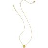 Kendra Scott Softball Pendant Necklace – Chartreuse Magnesite for Women(GOLD-PLATED)