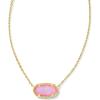 Kendra Scott Elisa Oval Pendant Necklace in Red White and Blue Star Illusion and Gold(BLUSH IVORY MOP)