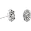 Kendra Scott Emilie Stud Earrings for Women, Fashion Jewelry(RHODIUM – PLATINUM DRUSY)