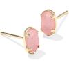 Kendra Scott Emilie Stud Earrings in Light Pink Drusy, 14k Gold Plated Brass, Fashion Jewelry for Women