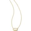Kendra Scott® Grayson Stone Pendant Necklace – Brass Construction – 14K Gold Plating – Lobster Clasp(GOLD – IVORY MOTHER OF PEARL)