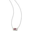 Kendra Scott® Grayson Stone Pendant Necklace – Brass Construction – 14K Gold Plating – Lobster Clasp(RHODIUM – DICHROIC GLASS)