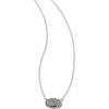 Kendra Scott® Grayson Stone Pendant Necklace – Brass Construction – 14K Gold Plating – Lobster Clasp(RHODIUM – PLATINUM DRUSY)