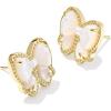 Kendra Scott Haley Bow Stud Earrings, Fashion Jewelry for Women(GOLD – IVORY MOTHER OF PEARL)