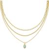 Kendra Scott Mini Elisa Triple Strand Necklace, Fashion Jewelry for Women(LIGHT TEAL KYOCERA OPAL)
