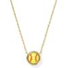 Kendra Scott Softball Pendant Necklace – Chartreuse Magnesite for Women(GOLD-PLATED)