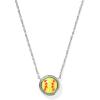 Kendra Scott Softball Pendant Necklace – Chartreuse Magnesite for Women(SILVER-PLATED)