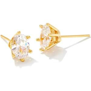 Kendra Scott Cailin Crystal Stud Earrings in White Crystal, Fashion Jewelry for Women(GOLD – WHITE CUBIC ZIRCONIA)